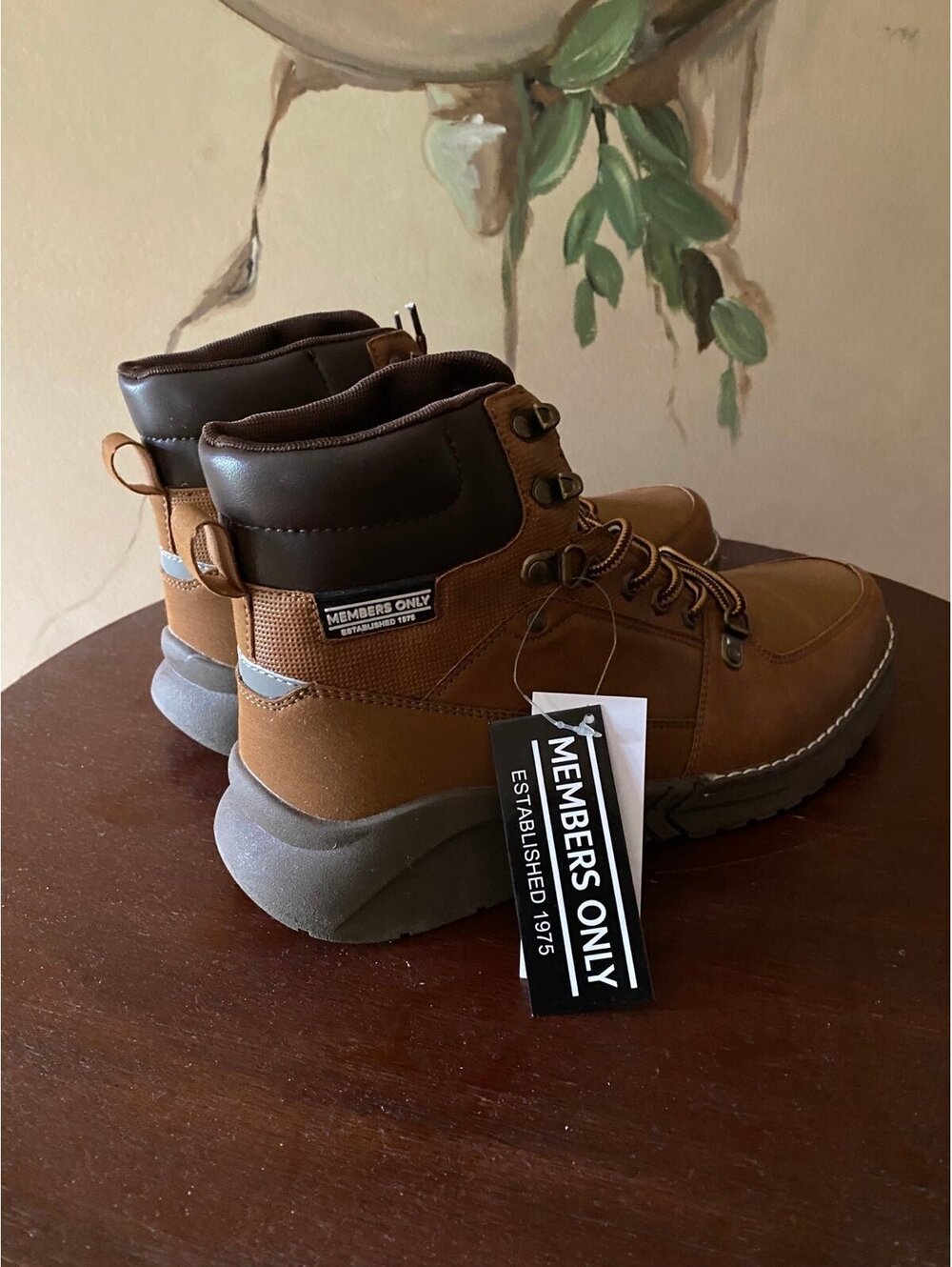 Members Only Mens Moc Toe Boots-8-Tan